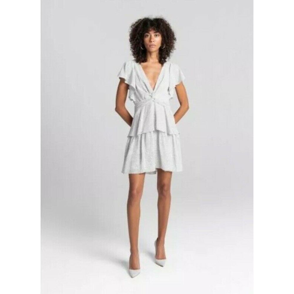 A.L.C Viera Ruffle Silk Polka Dot Dress